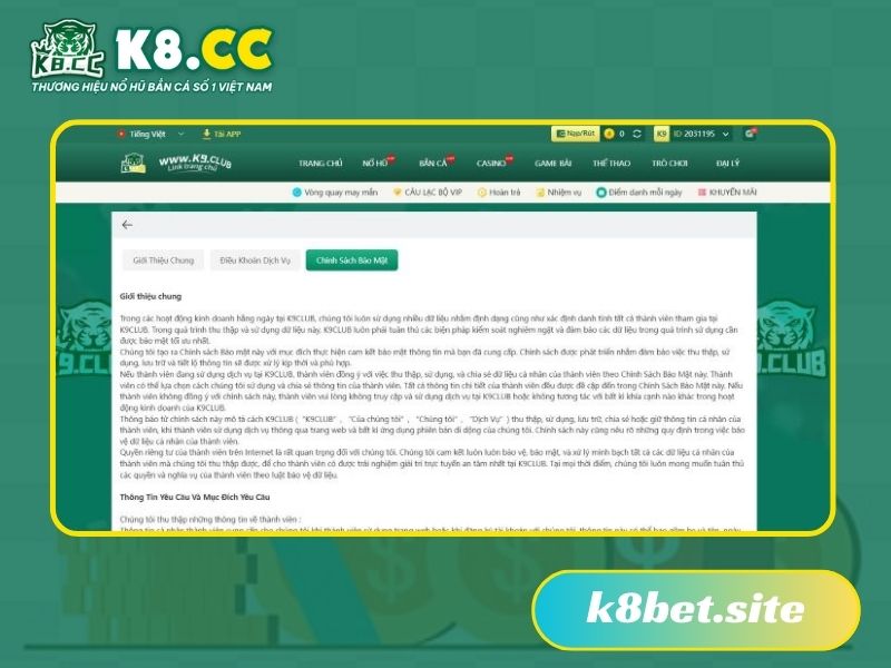 Bảo Mật Tại Nhà Cái K8CC – Yếu Tố Quan Trọng Đảm Bảo An Toàn Cho Người Chơi 4 Bảo Mật Tại Nhà Cái K8CC – Yếu Tố Quan Trọng Đảm Bảo An Toàn Cho Người Chơi